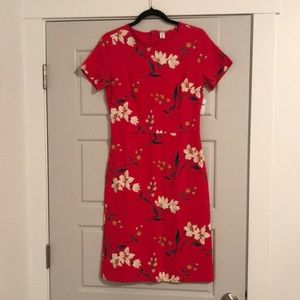 NWT Old Navy Red Floral Knit Sheath Dress ST
